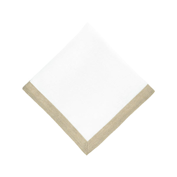 Chouchou Touch white linen napkins with sparkle borders, set of 4, view 5