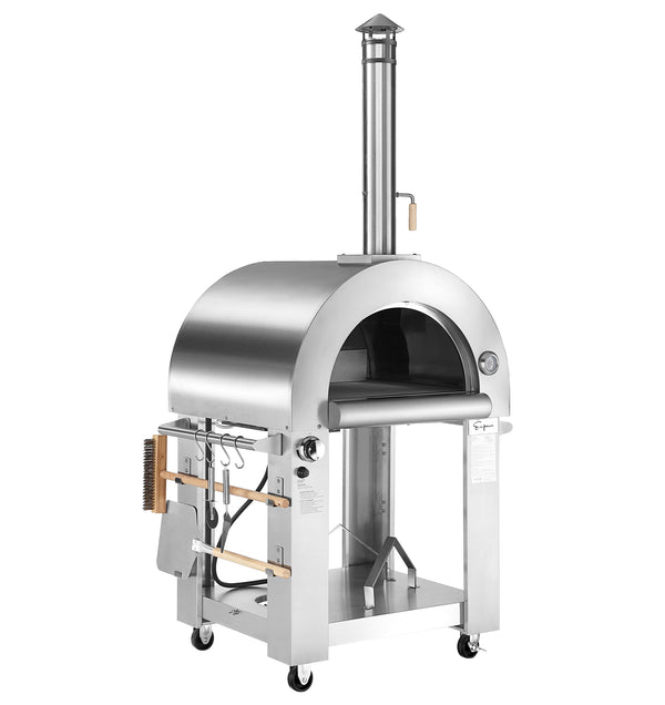 Side View dual fuel Pizza Oven