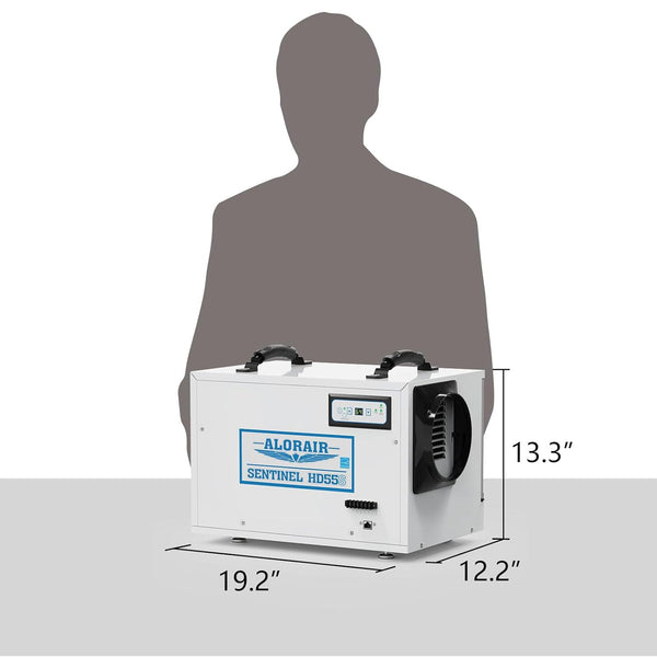 AlorAir Sentinel HD55S dehumidifier, features view