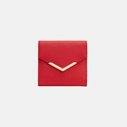 Diana Red Vegan Bifold Wallet | Saffiano Texture | GenTree Home