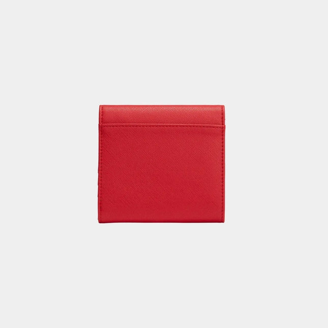 Diana Red Vegan Bifold Wallet | Saffiano Texture | GenTree Home
