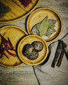 "Close up detail of smooth, sustainable bamboo wood grain"