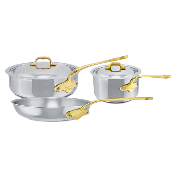 Mauviel 1830 M'COOK B 5-Ply 5-Piece Cookware Set With Brass Handles