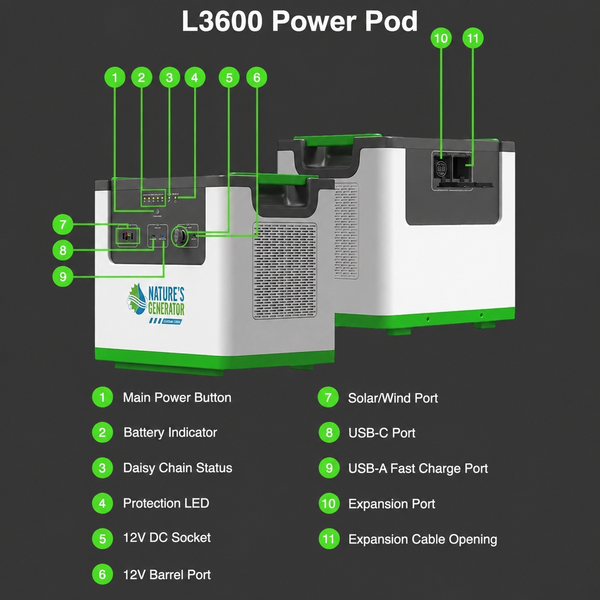 Nature's Generator L3600 power station, view 16