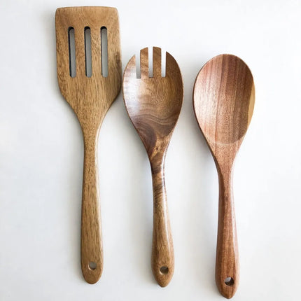 Acacia Wood Utensil Set | 5-pc Non-Stick Kitchen Tools | GenTree Home