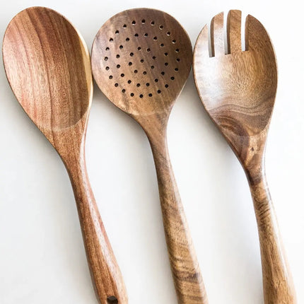 Acacia Wood Utensil Set | 5-pc Non-Stick Kitchen Tools | GenTree Home