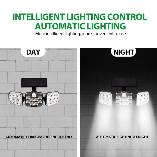 3-head solar motion sensor light with 270-degree angle – product view 12