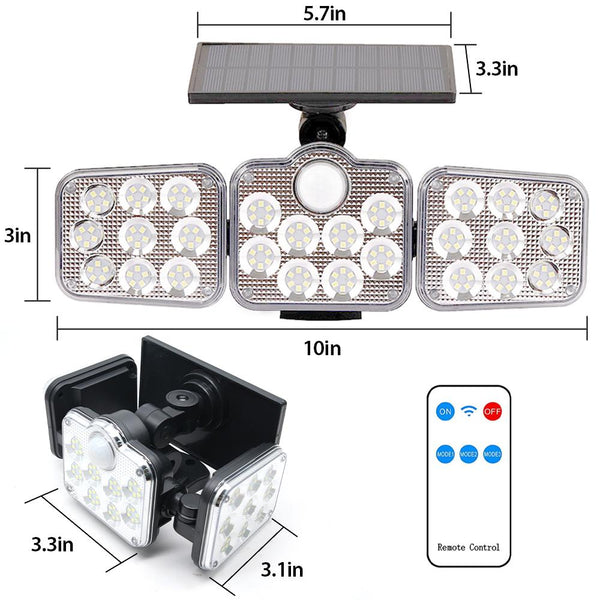 3-head solar motion sensor light with 270-degree angle – product view 17