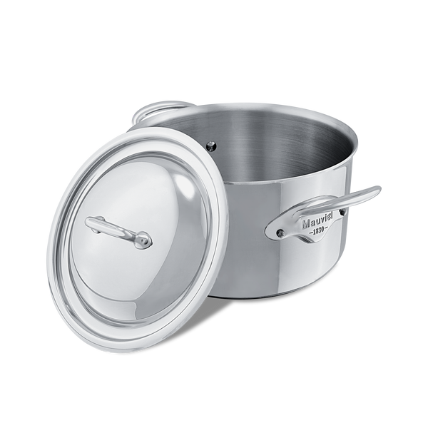 Mauviel 1830 M'COOK 5-Ply Stewpan With Lid, Cast Stainless Steel Handles