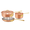 Mauviel 1830 M'Heritage M'150 B 5-Piece Copper Cookware Set With Brass Handles