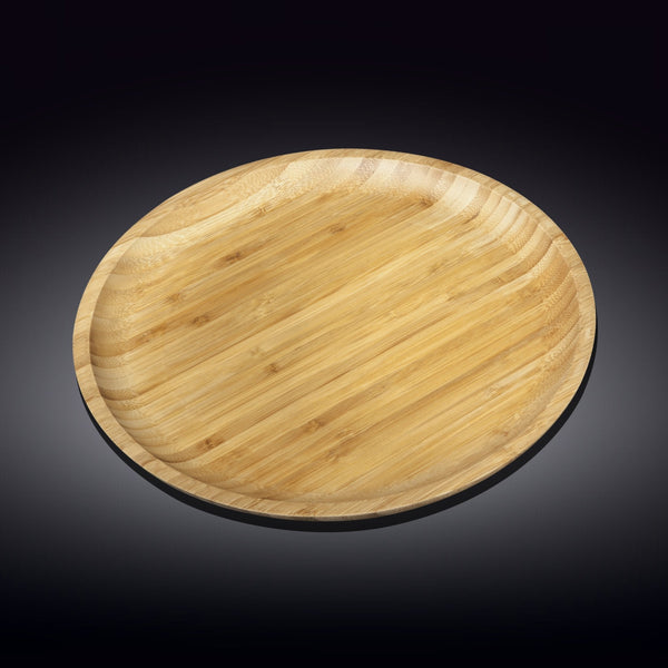 Close up detail of smooth, sustainable bamboo wood grain"