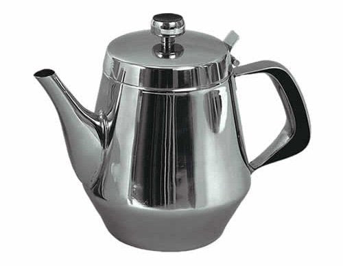 "Close up detail of precision gooseneck spout and brushed steel finish"