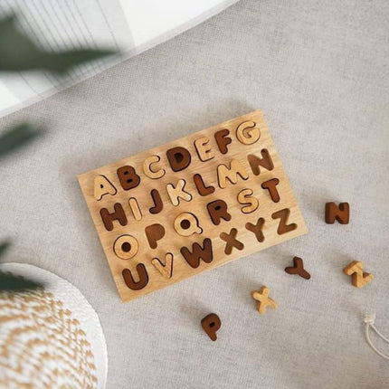 Natural Wood Alphabet Puzzle | Montessori Toy | GenTree Home