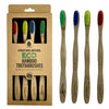 Sustainable packaging for the 4-pack bamboo toothbrush set