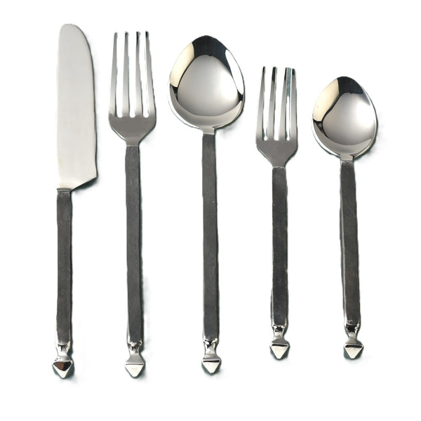 INOX Artisans Crown forged flatware place setting, view 2