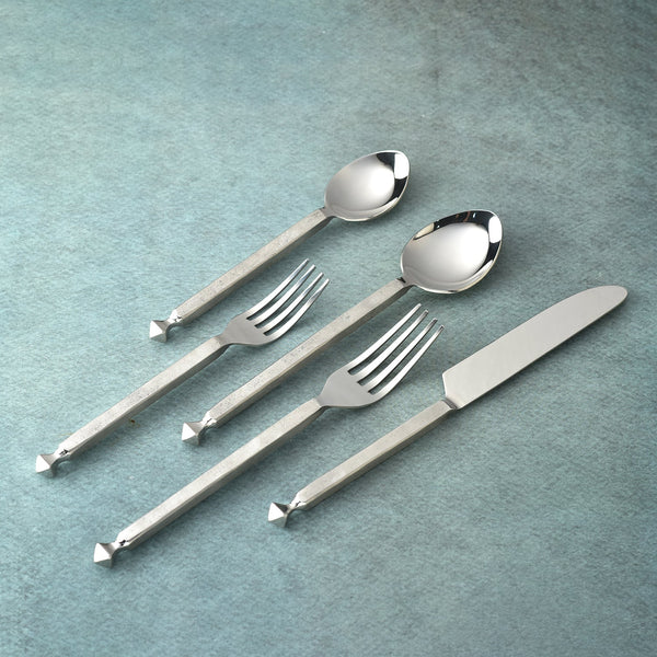 INOX Artisans Crown forged flatware place setting, view 9