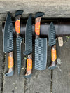 Handmade Damascus steel 8-inch chef knife with rosewood handle, view 3