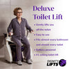 Dignity Lifts DL2 Deluxe Toilet Lift, front view installed over a toilet