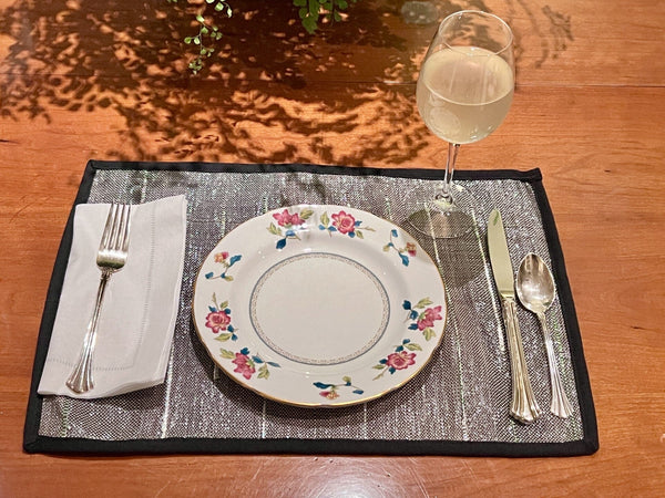 Artisan Upcycled Woven Placemats (Set of 4) | Eco-Conscious Tabletop Decor