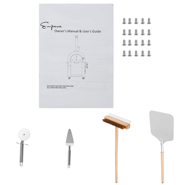 Set of pizza oven tools and accessories with Empava branding on a white background