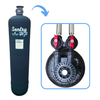 Fill port on the Sentry Whole House Wellness System, front and top view