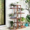 Six-tier indoor plant shelf holding various potted plants, showcasing heavy-duty weight-bearing design