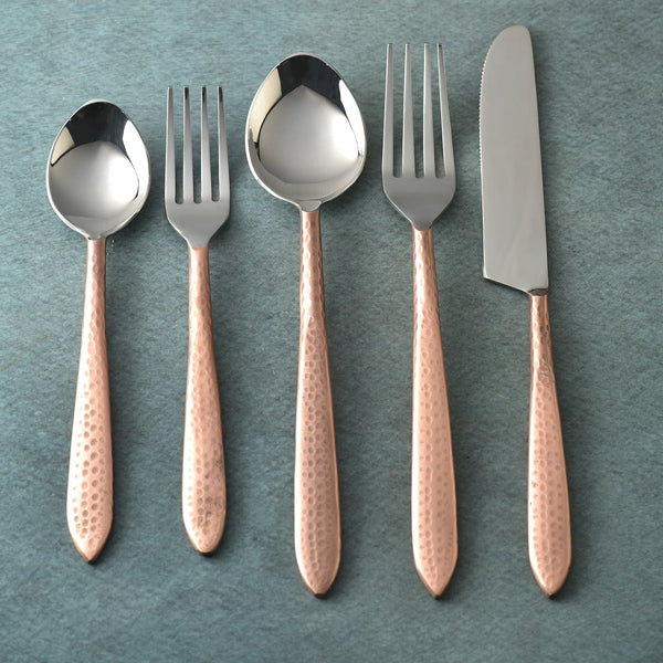 INOX Artisans Crimson hammered flatware place setting