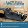 NULU sharpener close-up highlighting the adjustable angle knob and coarse, fine and scissors slots