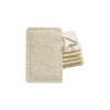 Set of beige washcloths on a white background