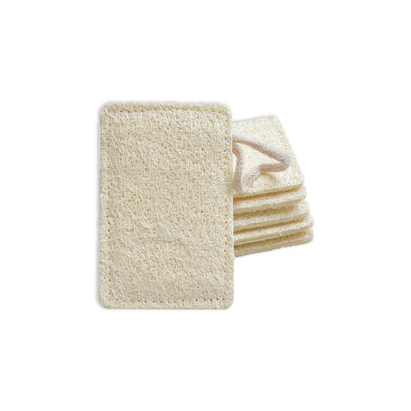 Set of beige washcloths on a white background