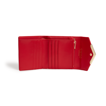 Diana Red Vegan Bifold Wallet | Saffiano Texture | GenTree Home