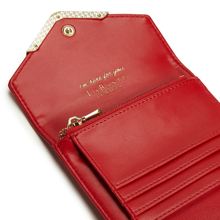 Diana Red Vegan Bifold Wallet | Saffiano Texture | GenTree Home