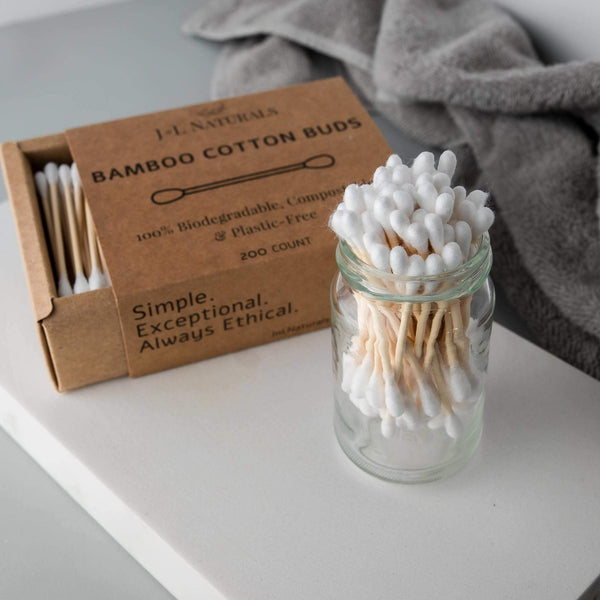 Bamboo Cotton Buds 200-Pack | Eco-Friendly Swabs | GenTree Home