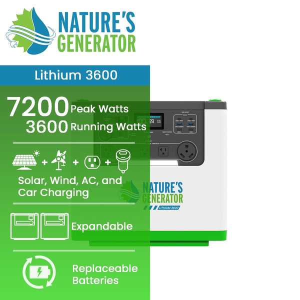 Nature's Generator L3600 power station, view 2