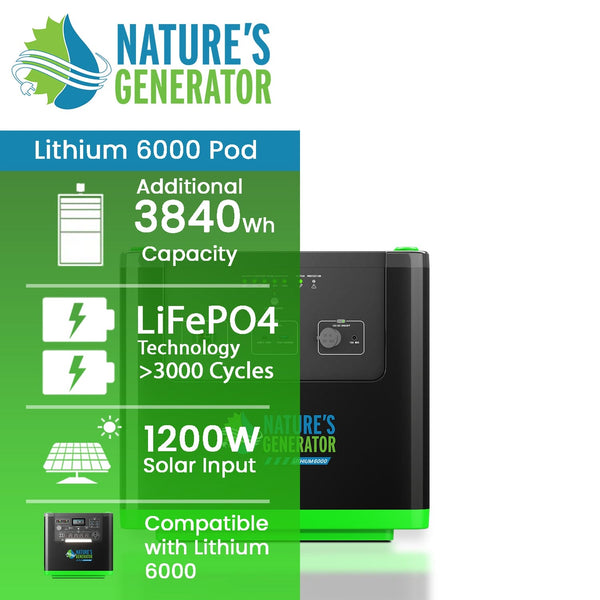Nature's Generator Lithium 6000 Power Pod expansion battery, view 2