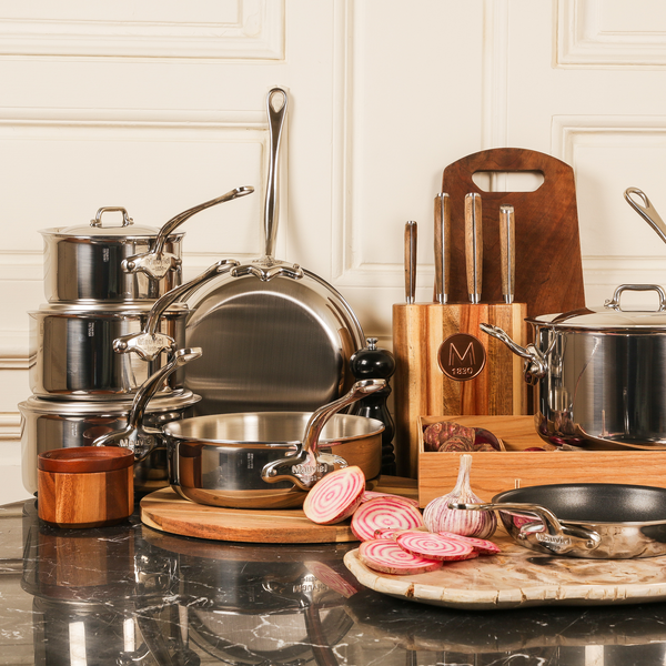 Mauviel 1830 M'COOK 5-Ply 12-Piece Cookware Set With Cast Stainless Steel Handles
