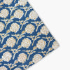 Banyan and Birch Nikhar hand-block printed linen table runner in ink blue, view 3