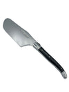 Laguiole en Aubrac broad-bladed cheese knife with an ebony handle and polished metal bolsters