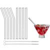 Short 5.9-inch glass straw in a lowball cocktail tumbler, plastic-free drinkware accessory