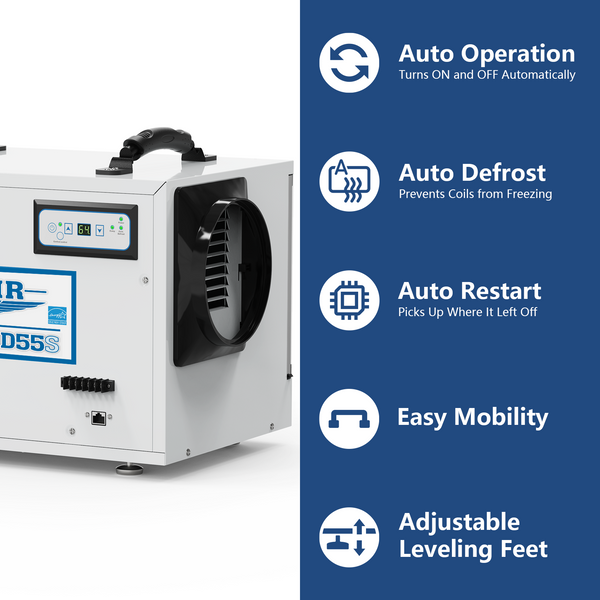AlorAir Sentinel HD55S dehumidifier, alternate view