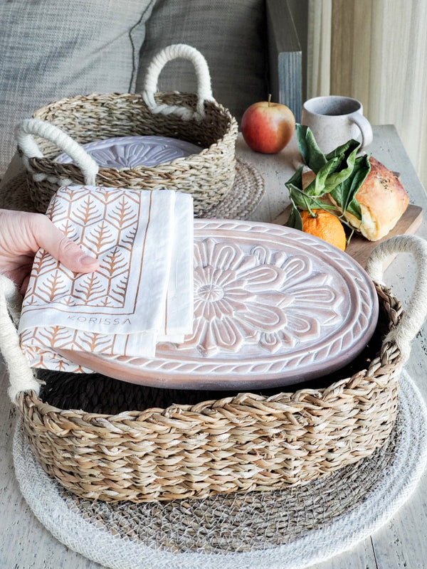 Natural Terracotta Bread Warmer | Artisan Keeps-It-Warm Stone | GenTree Home