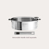 CRISTEL Strate stainless steel saute pan, brushed finish, detachable handle system
