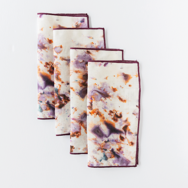 Goldie Home Rose Marble casual linen napkins, set of 4, view 3