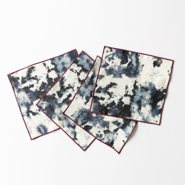 Goldie Home Grey Marble casual linen napkins, set of 4, view 2