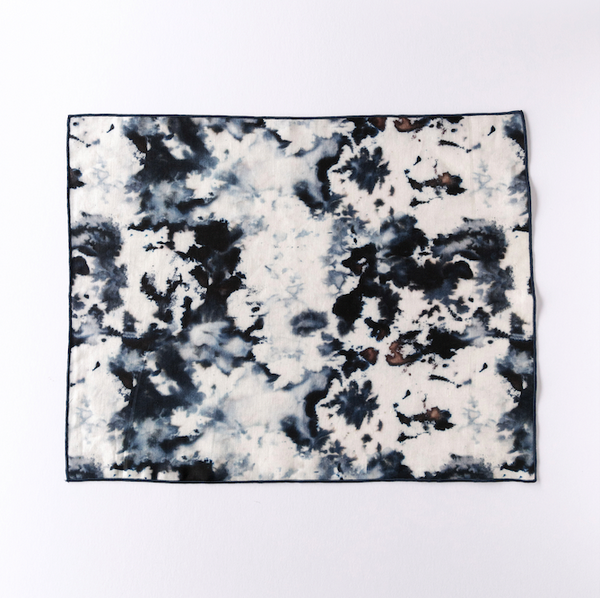 Goldie Home Grey Marble linen placemat, 15 x 18 inches, view 4