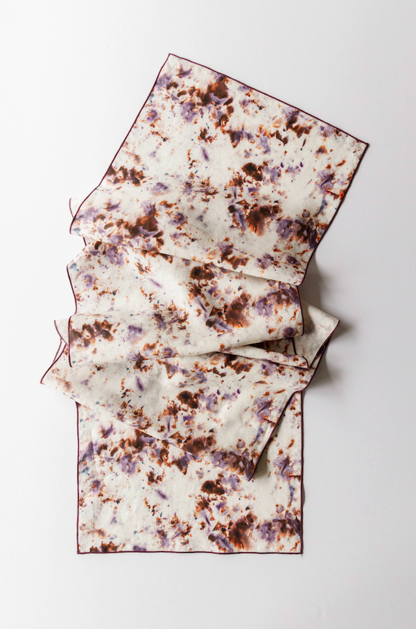 Goldie Home Rose Marble linen table runner, 16 x 90 inches, view 3