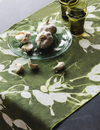 Goldie Home Porto Print olive linen table runner, 16 x 90 inches