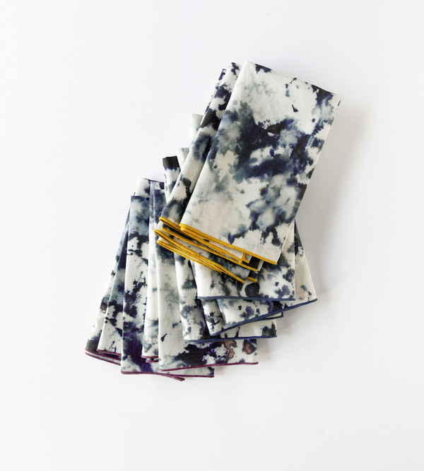 Goldie Home Grey Marble linen dinner napkin, view 3