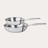CRISTEL Castel'Pro 5-ply stainless steel deep frying pans, 8 and 9.5 inch, mirror finish