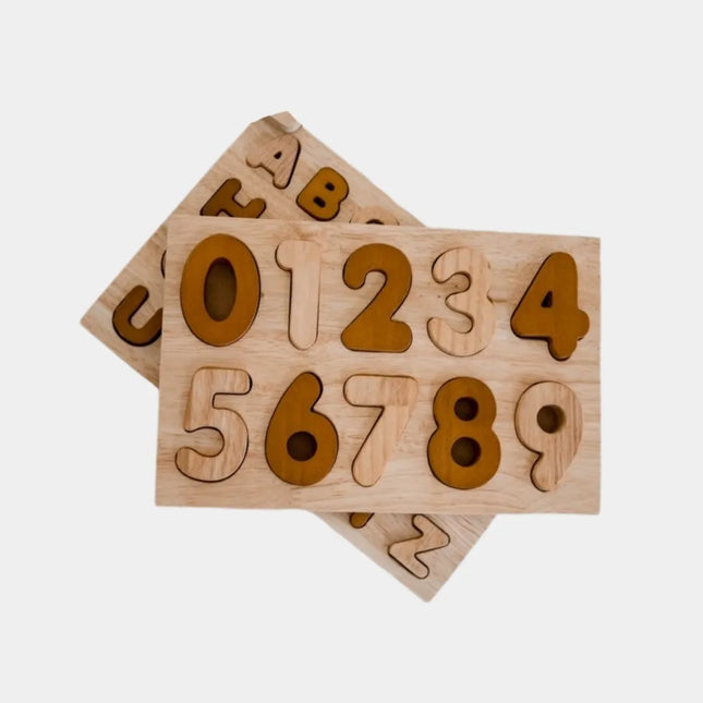 Natural Wood Number Puzzle | Montessori Toddler | GenTree Home
